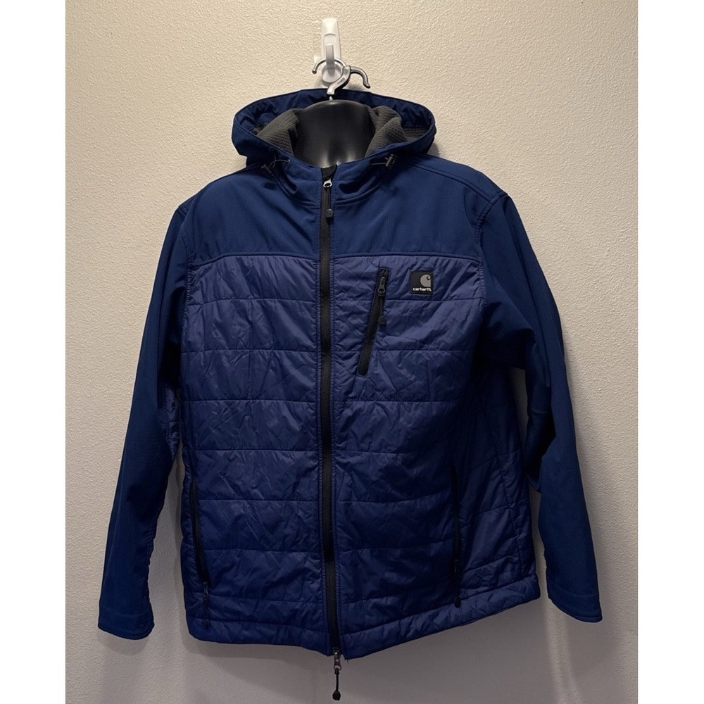 Carhartt Men's Nylon Ripstop‎ Soft Shell Hybrid Jacket Size Large Blue